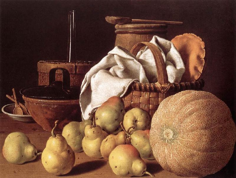 MELeNDEZ, Luis Still-life with Melon and Pears sg